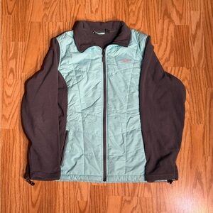 New Balance Women’s 1X Quilted Fleece Jacket Mint Teal Zip Front Athleisure